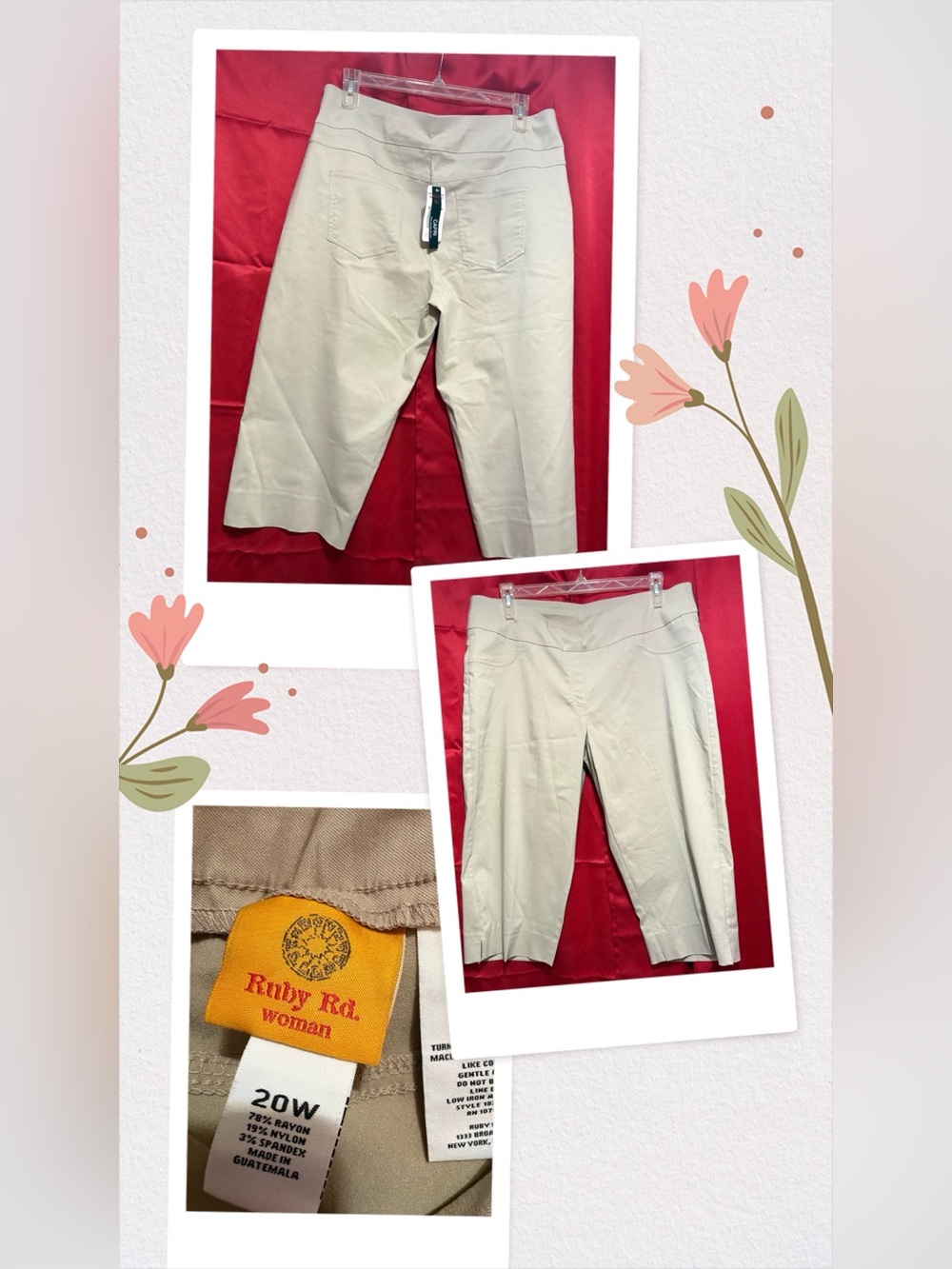 Ruby Rd. Pull-On Capri Pants in Cream #1865